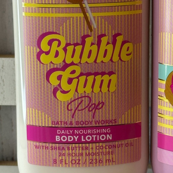 2pc Bath & Body Works BUBBLE GUM POP Body Wash & Body Lotion NEW Set Bubblegum - Picture 2 of 5